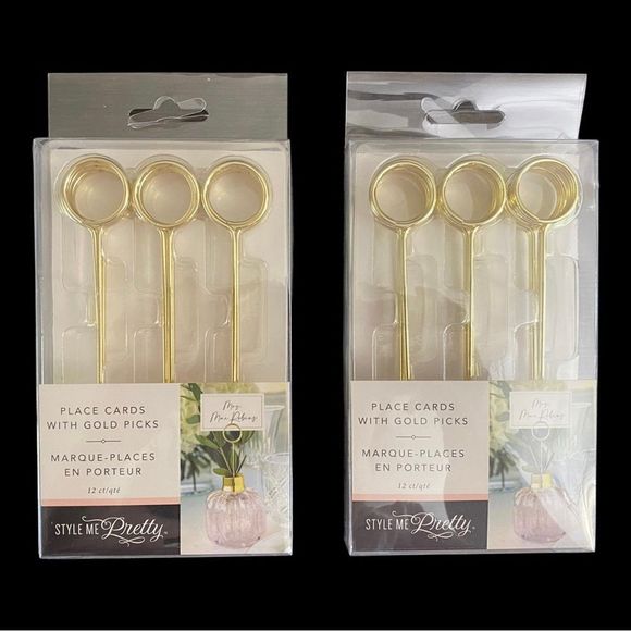 Style ME PRETTY | Wedding Place Cards with Gold Picks - Picture 3 of 3